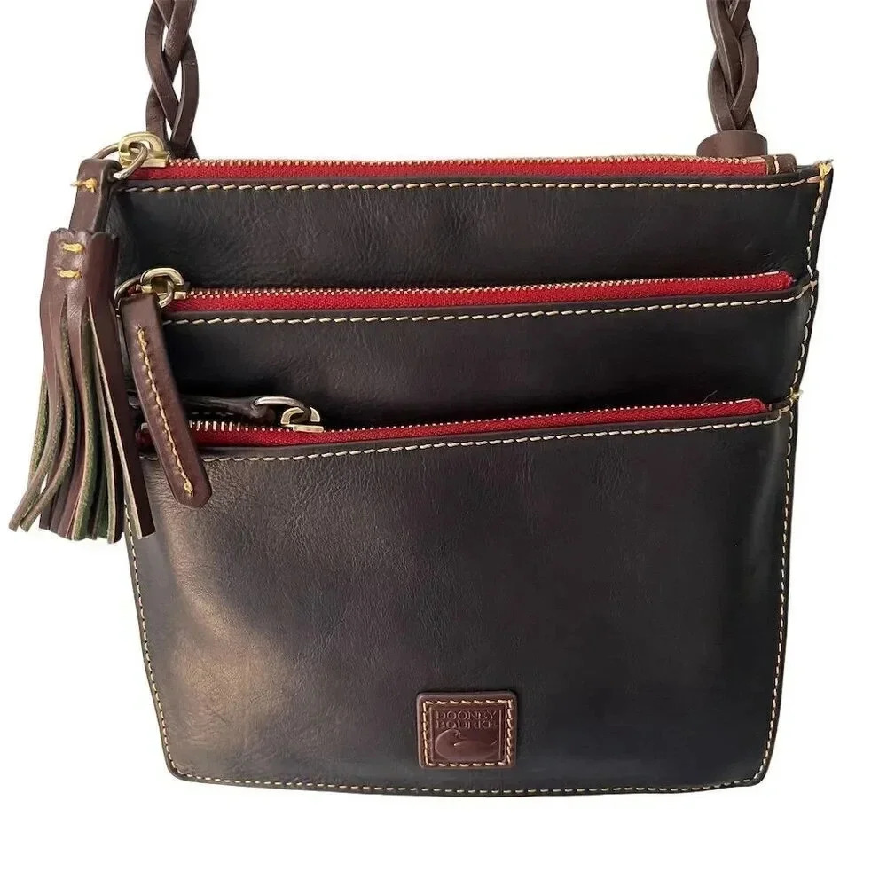 Dooney & Bourke Florentine Leather Triple Zip Crossbody Bag